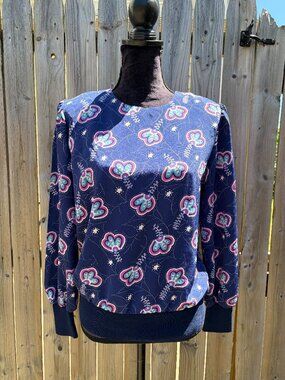 Vintage Stuart Alan Flower Long Sleeve Blouse Large